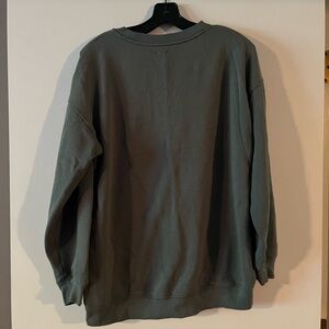 Aerie Green Sweatshirt Relaxed Fit Crewneck